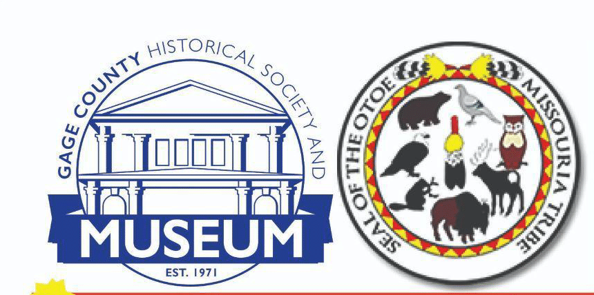 Logos of the Gage County Historical Society and Museum and the Otoe Missouria tribe