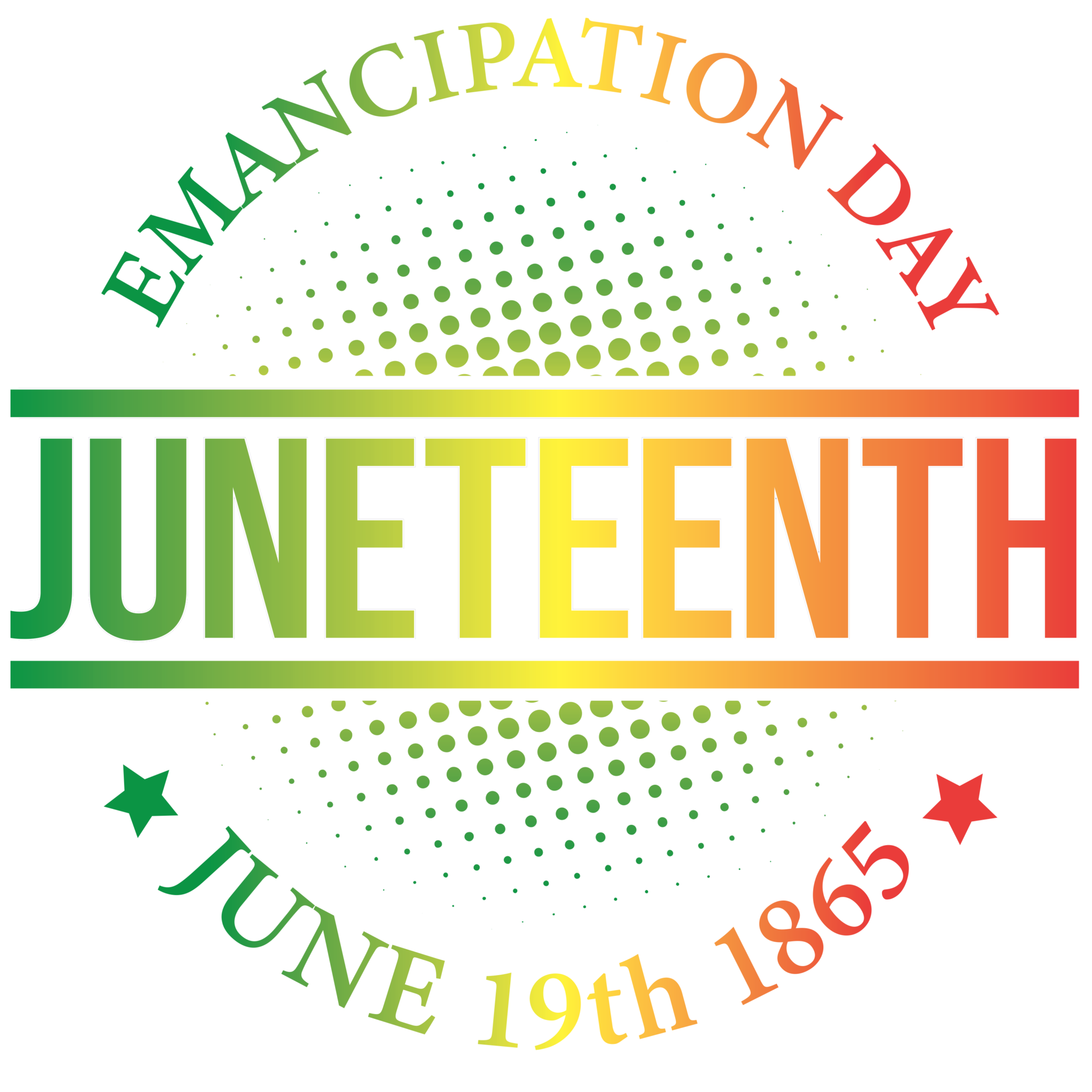 Juneteenth logo including the text emancipation day June 19th 1865